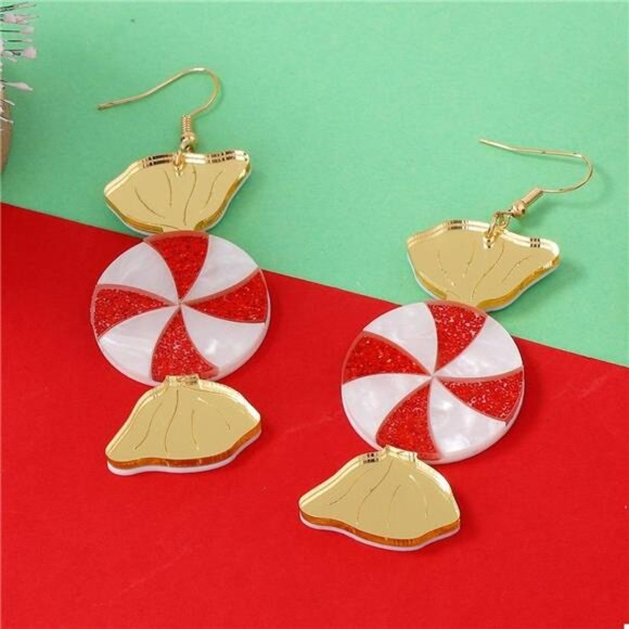 Christmas Candy Drop Earrings - Picture 3 of 6